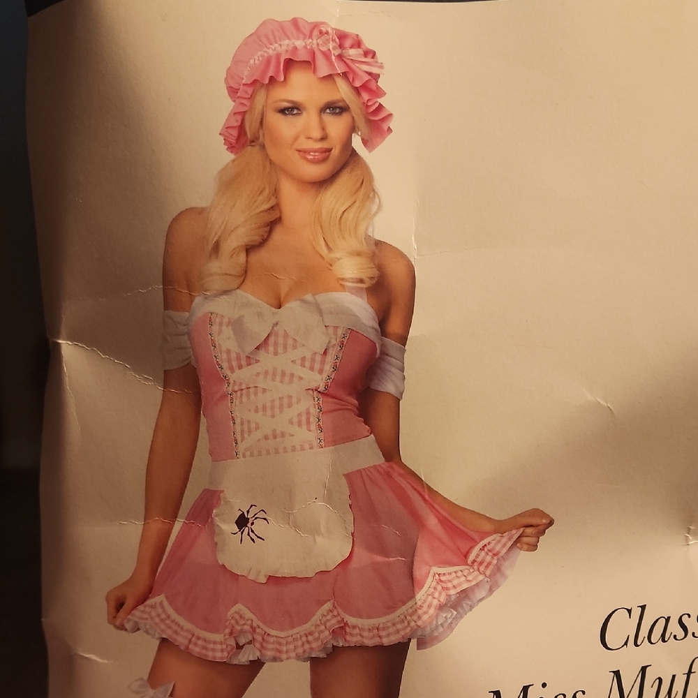 Pink Miss Muffet Costume with Bonnet
